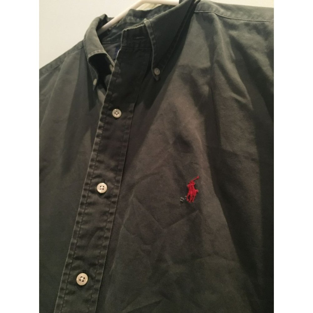 Vintage Polo Ralph Lauren Button up Size Large Blaire 100% Cotton Hunter Green